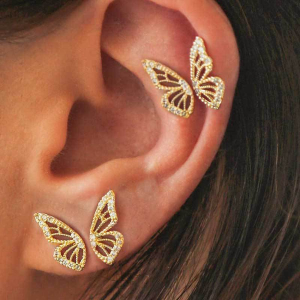 Bohemian Crystal Butterfly Earrings